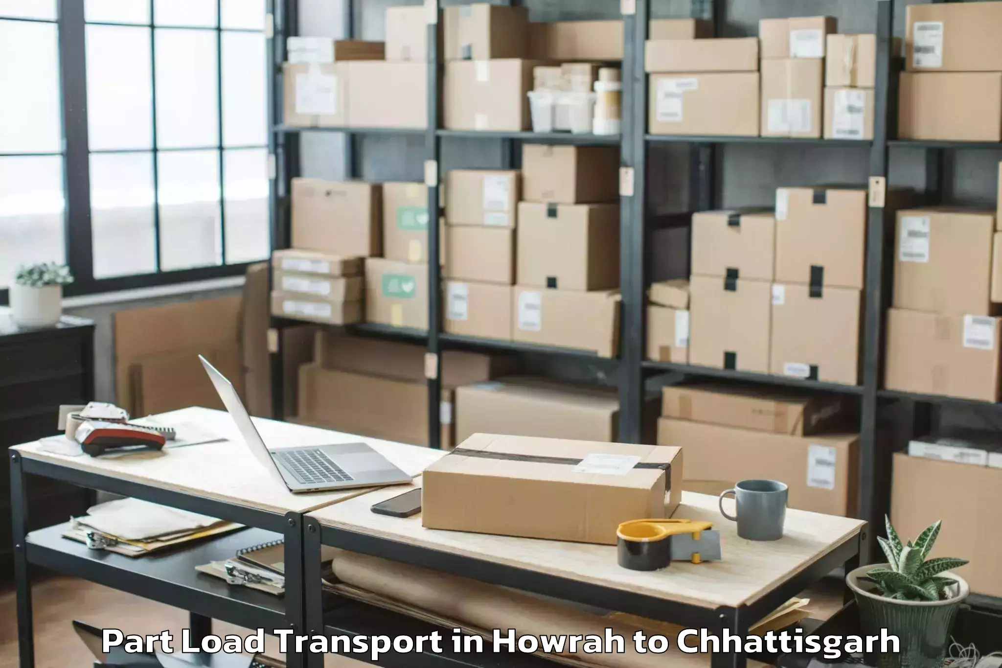 Book Howrah to Ambagarh Chowki Part Load Transport